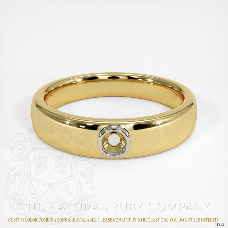 14K White & Yellow Men's Ring Setting