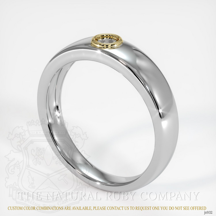 14K Yellow & White Men's Ring Setting