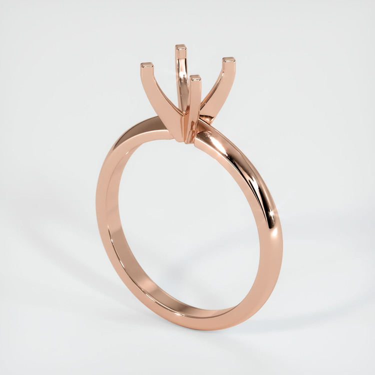 14K Rose Gold Solitaire Ring Setting