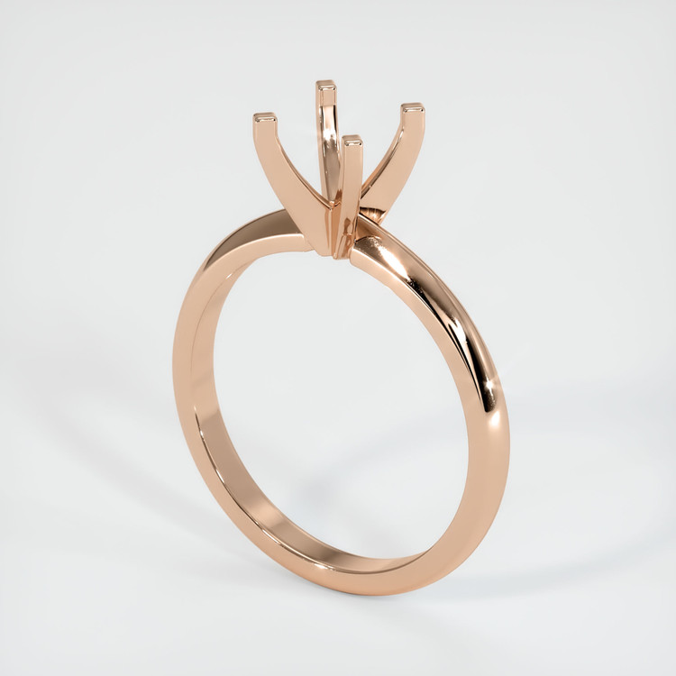 18K Rose Gold Solitaire Ring Setting
