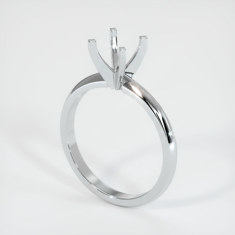 18K White Gold Solitaire Ring Setting