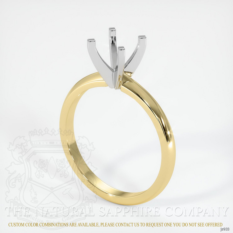 14K White & Yellow Solitaire Ring Setting