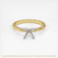 14K White & Yellow Solitaire Ring Setting Image