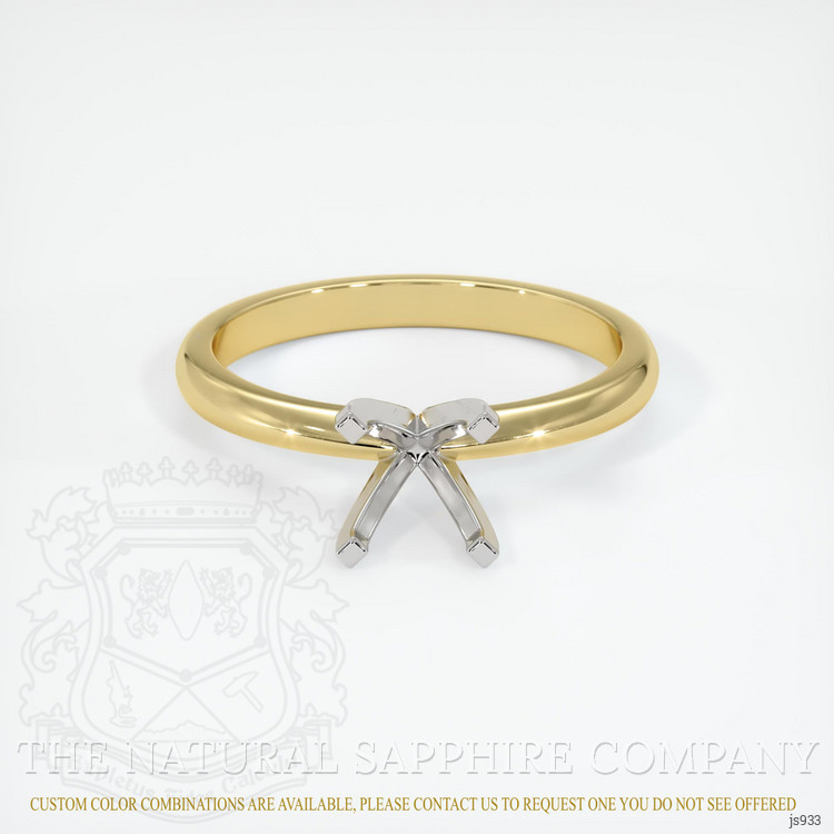 14K White & Yellow Solitaire Ring Setting