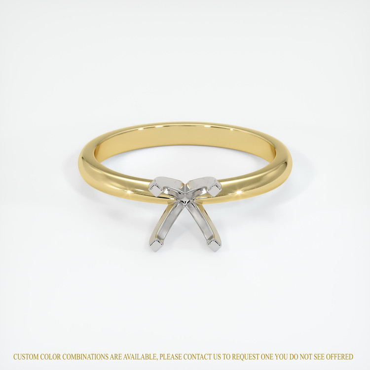 14K White & Yellow Solitaire Ring Setting