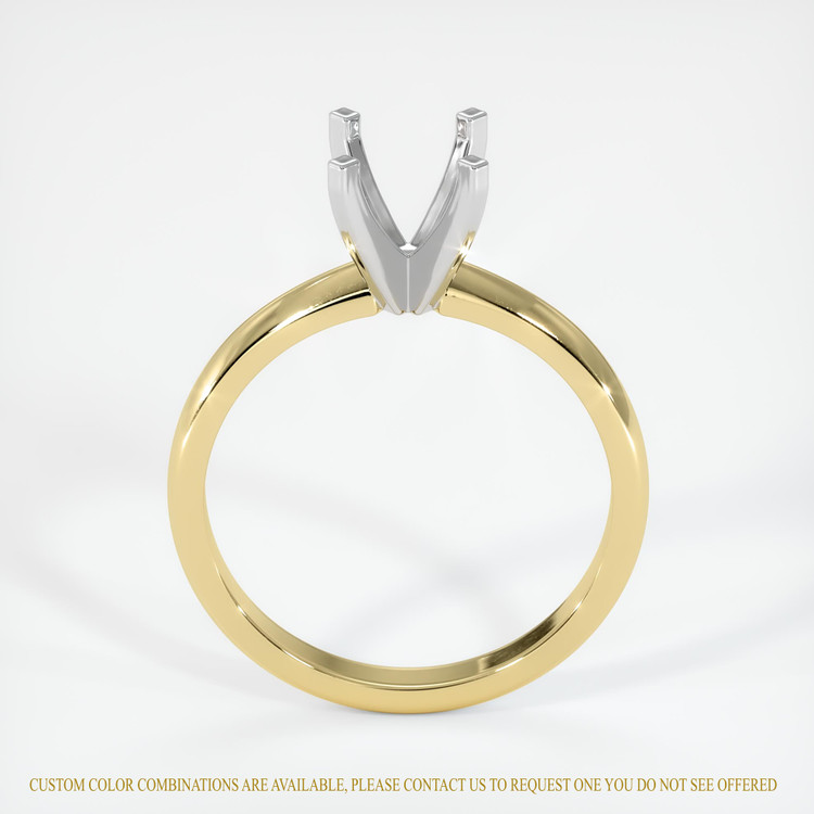 14K White & Yellow Solitaire Ring Setting