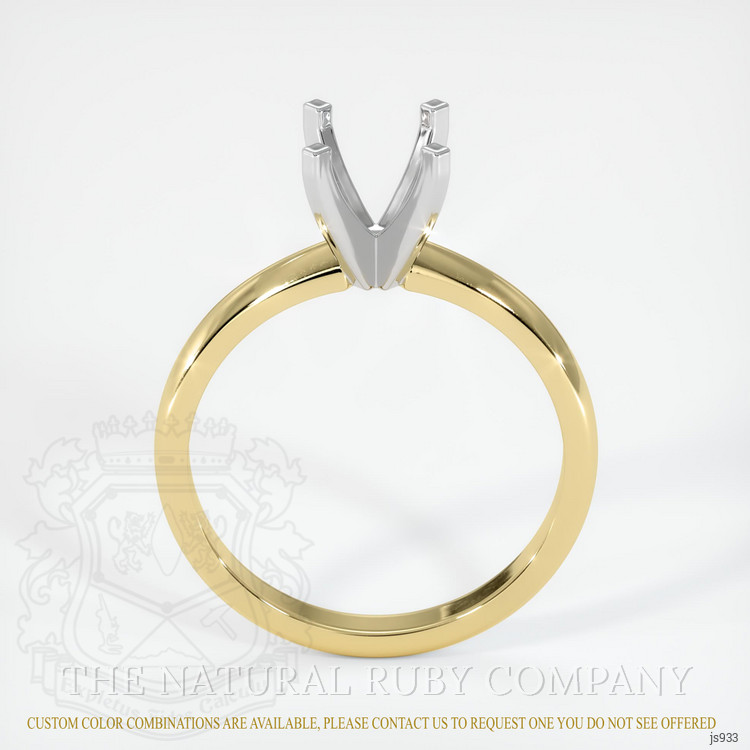 14K White & Yellow Solitaire Ring Setting
