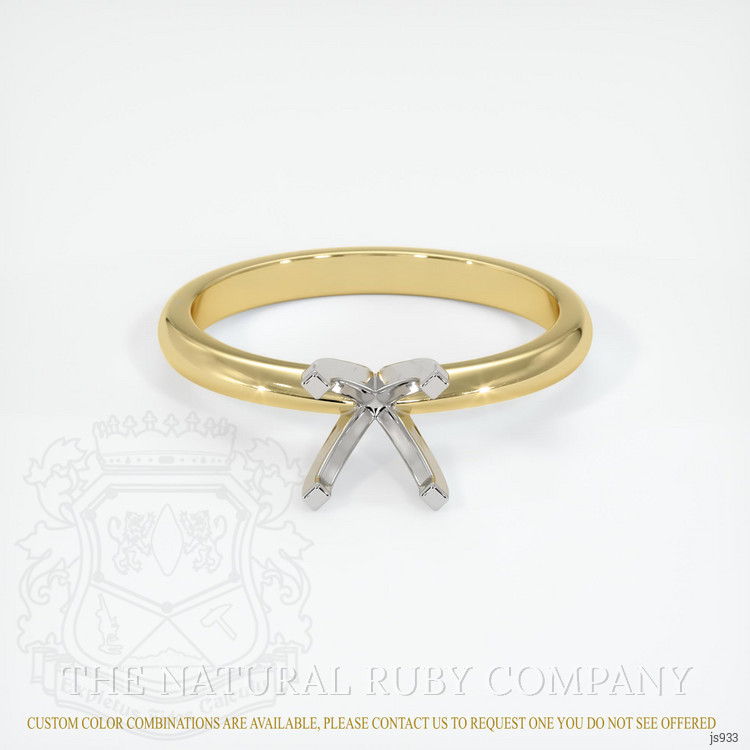 18K White & Yellow Solitaire Ring Setting