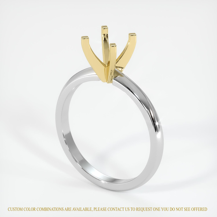 14K Yellow & White Solitaire Ring Setting