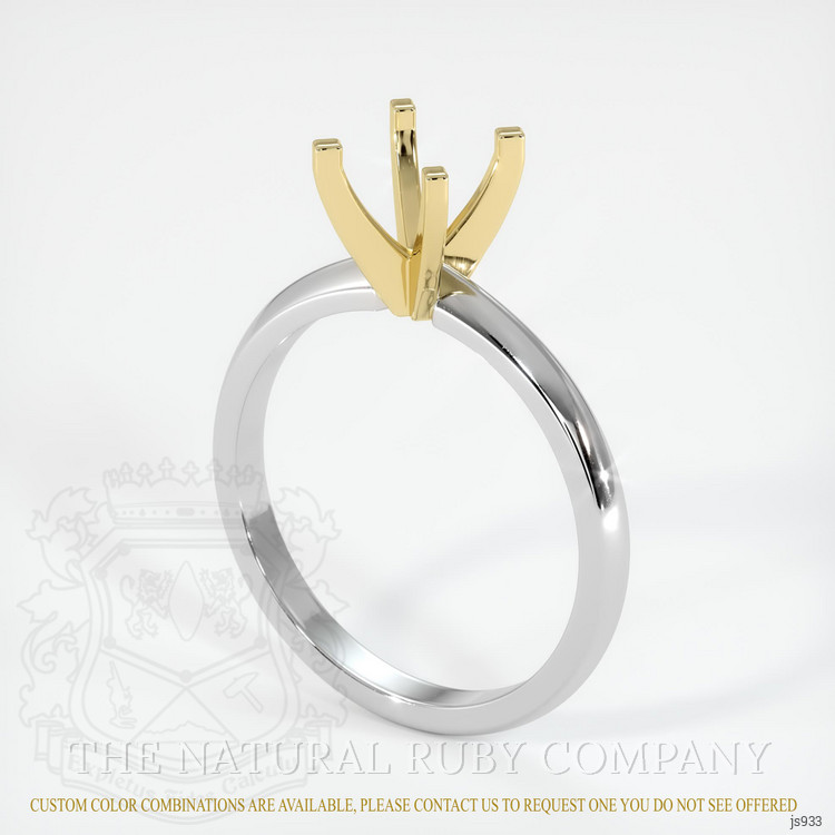 14K Yellow & White Solitaire Ring Setting