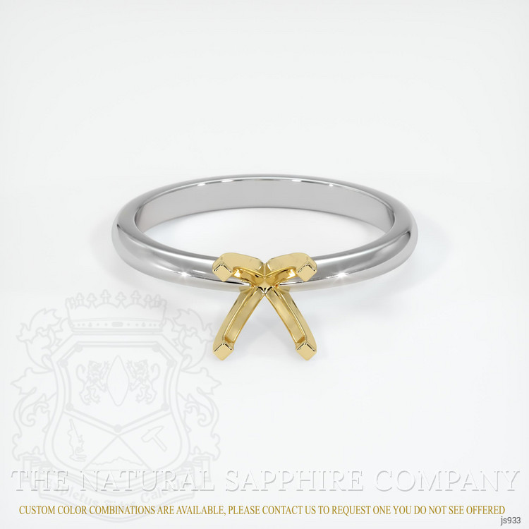 14K Yellow & White Solitaire Ring Setting