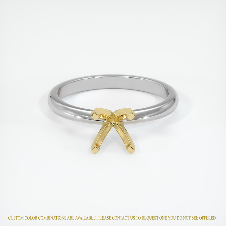 14K Yellow & White Solitaire Ring Setting