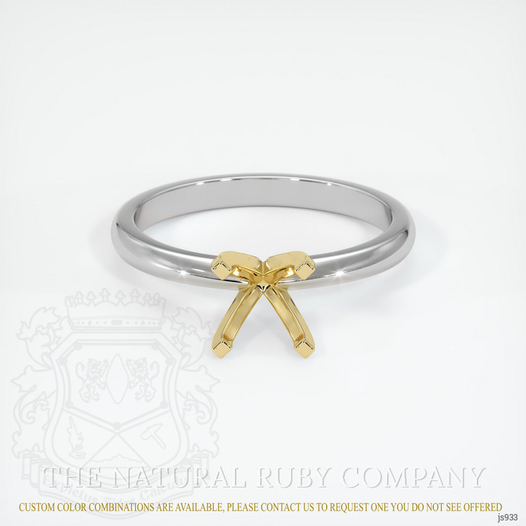 14K Yellow & White Solitaire Ring Setting