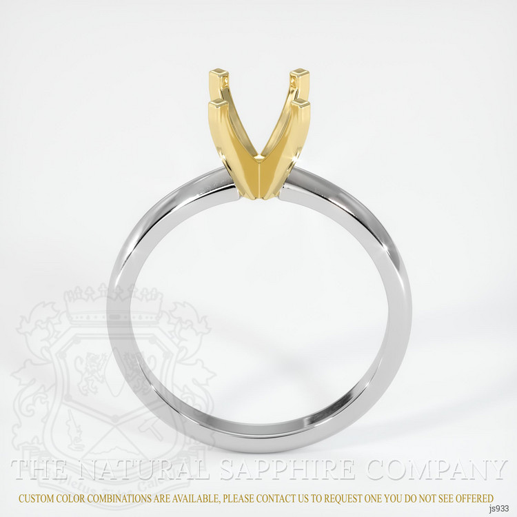 14K Yellow & White Solitaire Ring Setting
