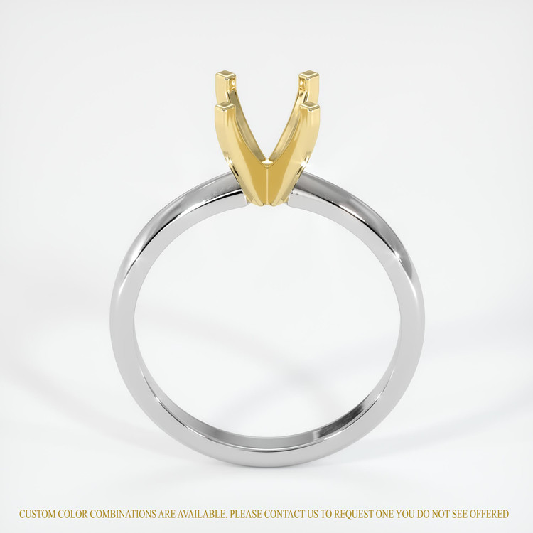 14K Yellow & White Solitaire Ring Setting