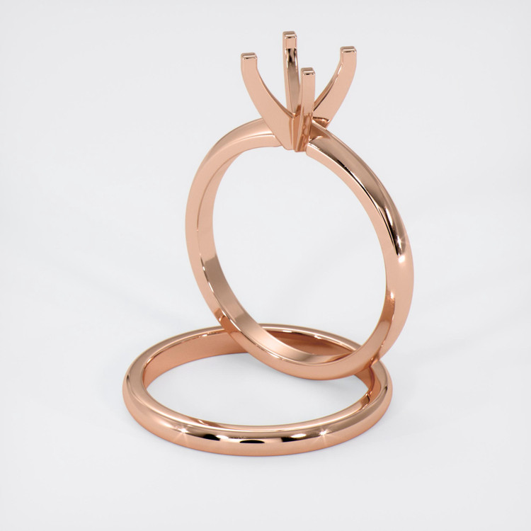 14K Rose Gold Wedding Set Ring Setting