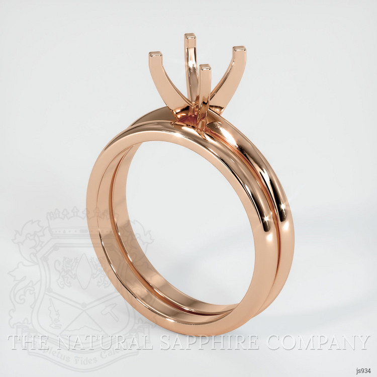 18K Rose Gold Wedding Set Ring Setting
