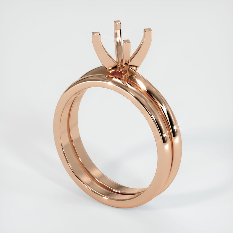 18K Rose Gold Wedding Set Ring Setting