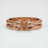 18K Rose Gold Wedding Set Ring Setting Image