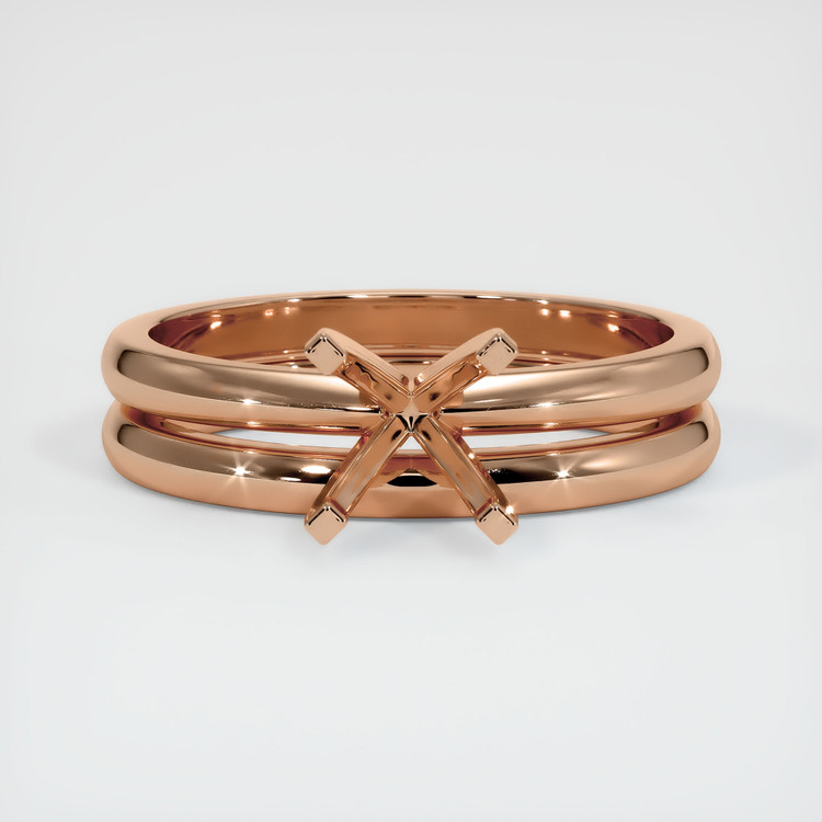 18K Rose Gold Wedding Set Ring Setting