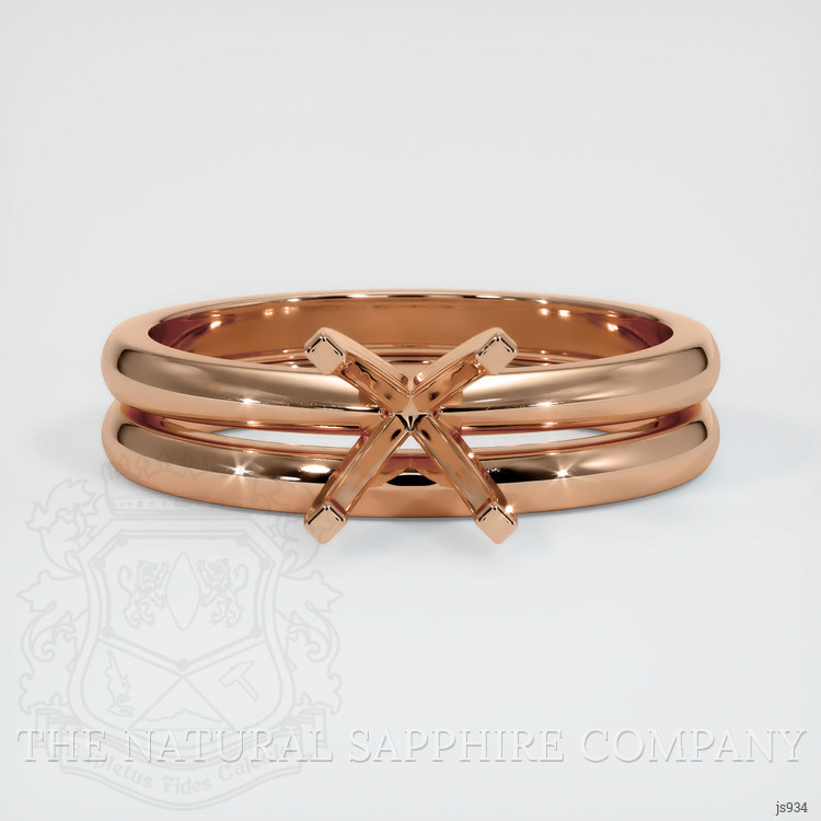 18K Rose Gold Wedding Set Ring Setting