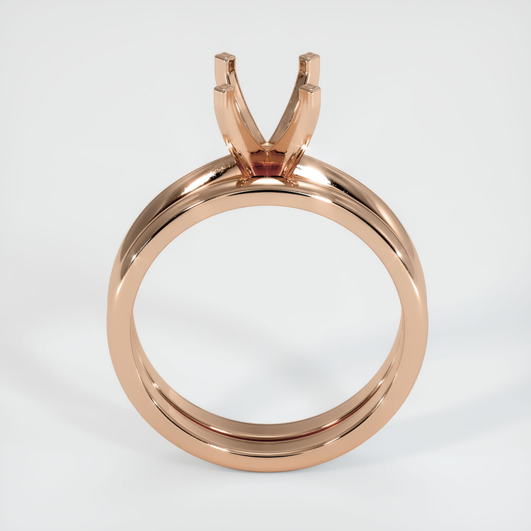 18K Rose Gold Wedding Set Ring Setting