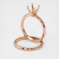 18K Rose Gold Wedding Set Ring Setting Image