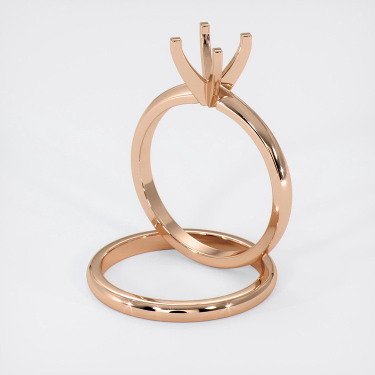 18K Rose Gold Wedding Set Ring Setting