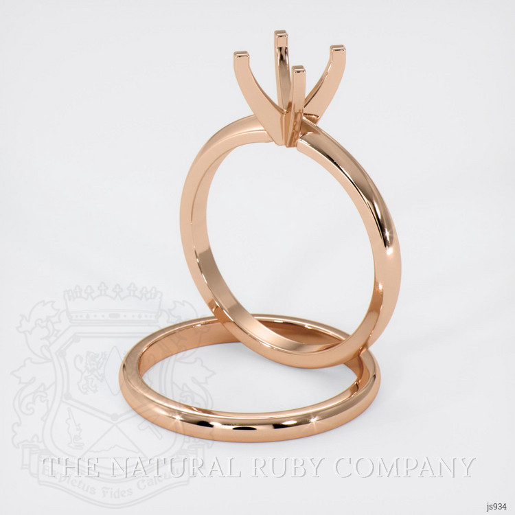 18K Rose Gold Wedding Set Ring Setting