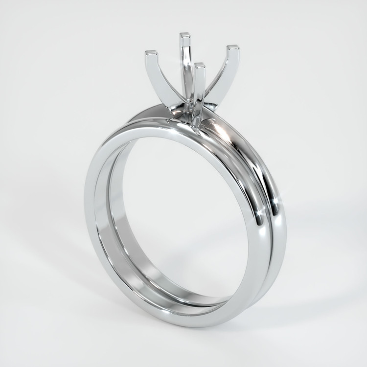 Silver Wedding Set Ring Setting