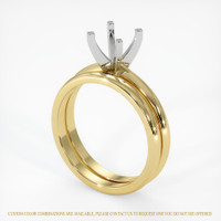 14K White & Yellow Wedding Set Ring Setting Video