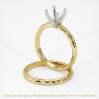 14K White & Yellow Wedding Set Ring Setting Image