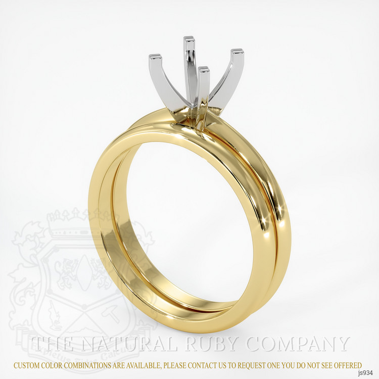 18K White & Yellow Wedding Set Ring Setting