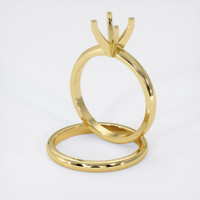 10K Yellow Gold Wedding Set Ring Setting Image