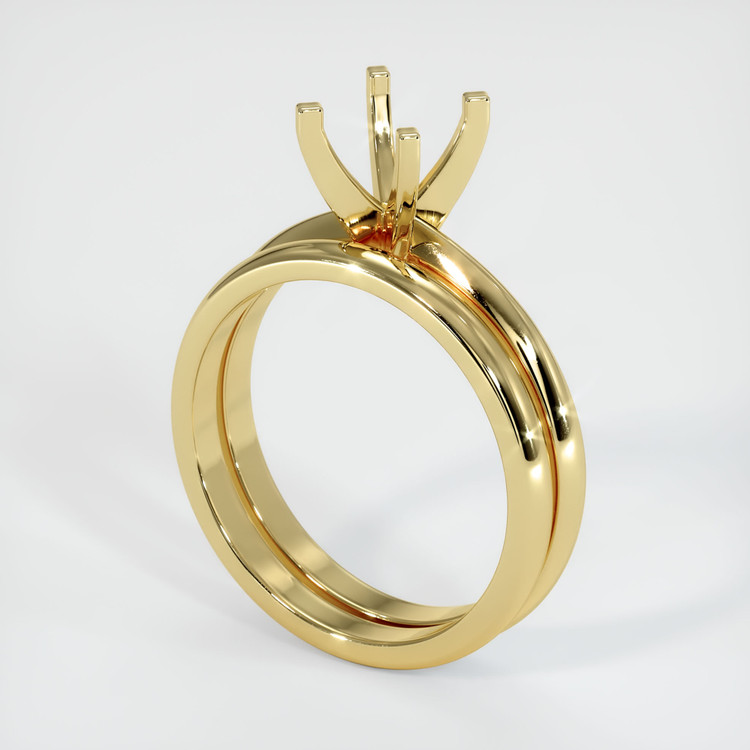 18K Yellow Gold Wedding Set Ring Setting
