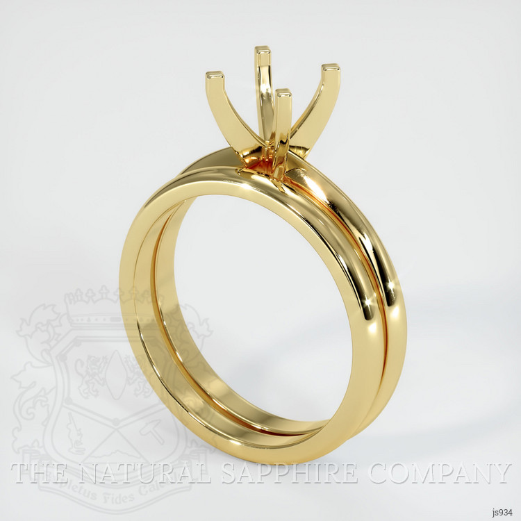 18K Yellow Gold Wedding Set Ring Setting