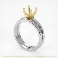 18K Yellow & White Wedding Set Ring Setting Video
