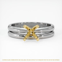 18K Yellow & White Wedding Set Ring Setting Image
