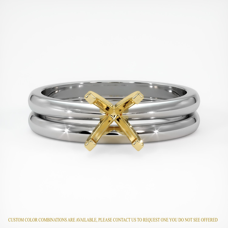 18K Yellow & White Wedding Set Ring Setting