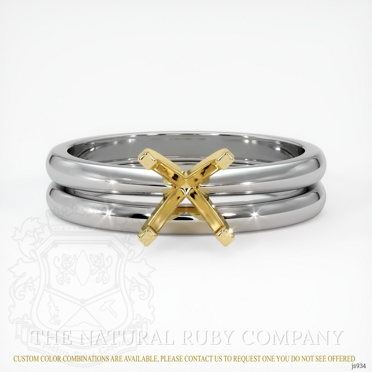 18K Yellow & White Wedding Set Ring Setting