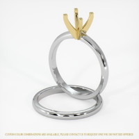 18K Yellow & White Wedding Set Ring Setting Image