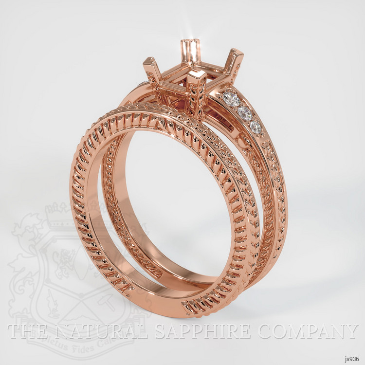 14K Rose Gold Antique Style Ring Setting