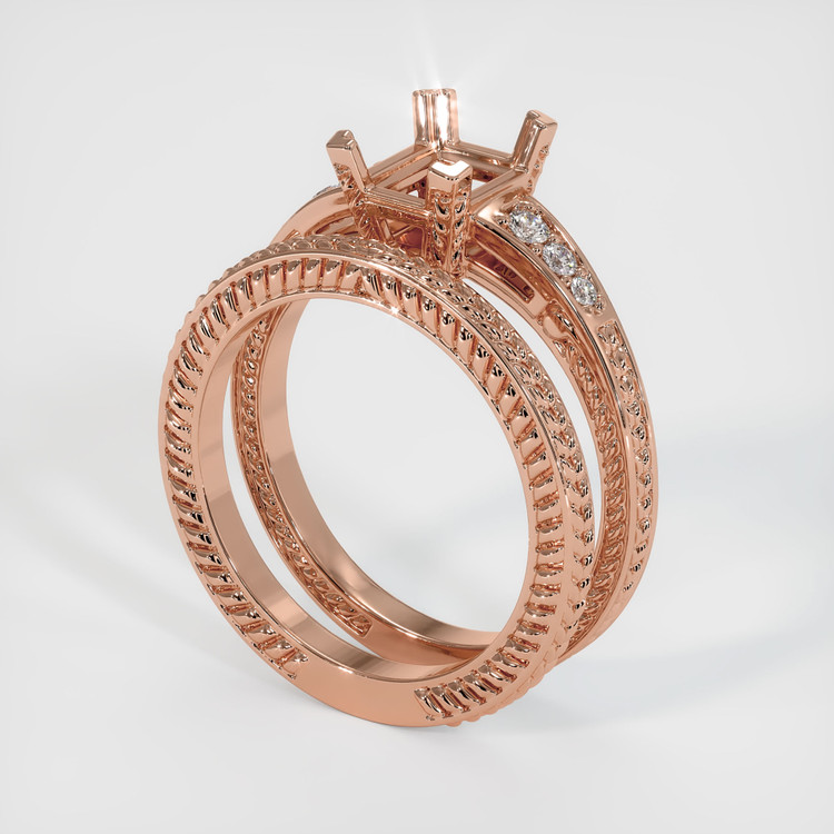 14K Rose Gold Antique Style Ring Setting