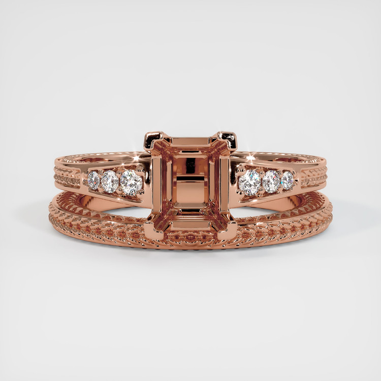 14K Rose Gold Antique Style Ring Setting