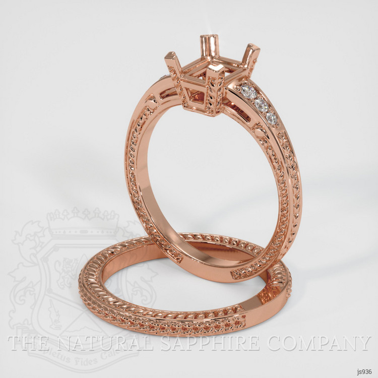 14K Rose Gold Antique Style Ring Setting