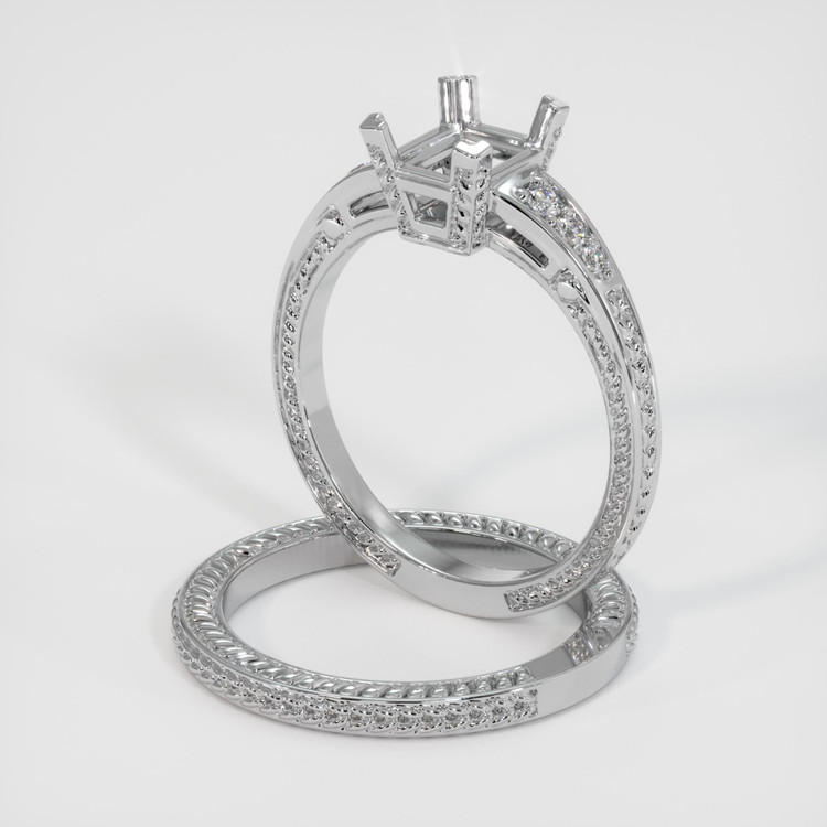 Silver Antique Style Ring Setting