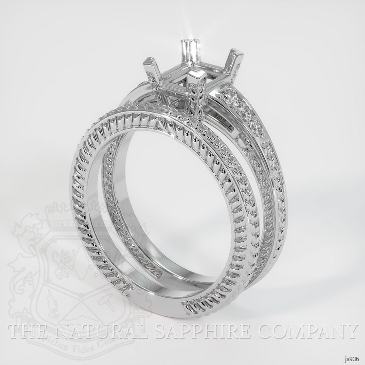 10K White Gold Antique Style Ring Setting