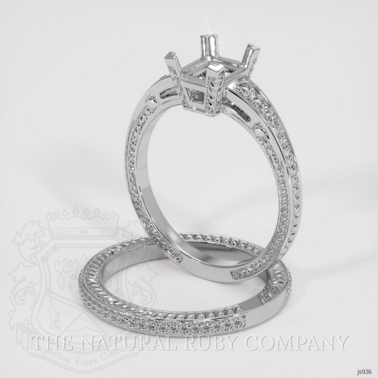 10K White Gold Antique Style Ring Setting
