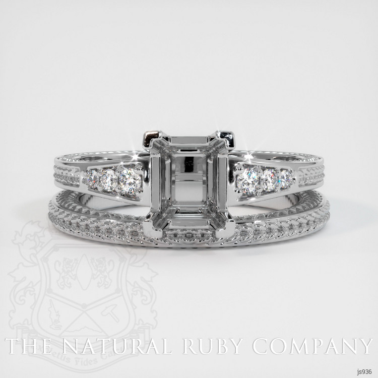 14K White Gold Antique Style Ring Setting