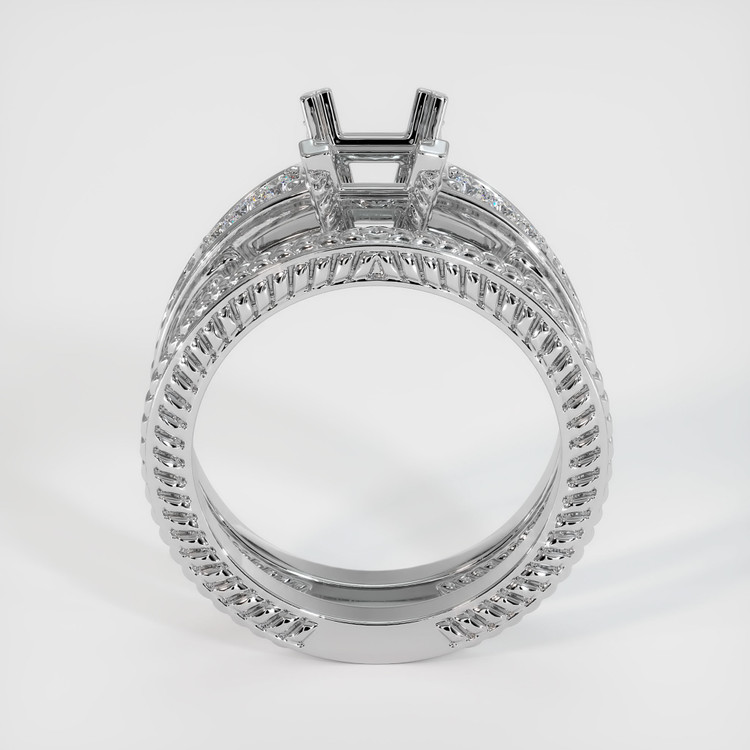 14K White Gold Antique Style Ring Setting